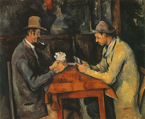 Famous painting of card players